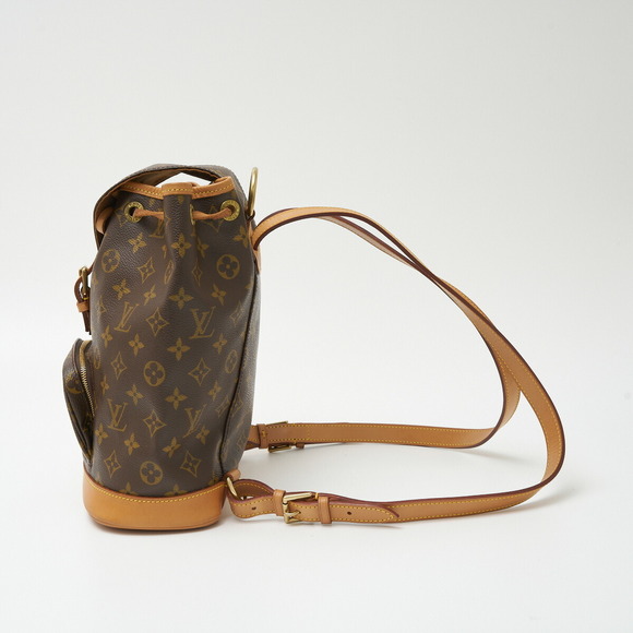 Louis Vuitton Leather MM Backpack Monogram Brown Rucksack Montsouris - Picture 1 of 16
